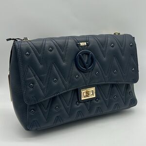 281- Valentino By Mario Valentino Posh Diamond Navy Blue NWT